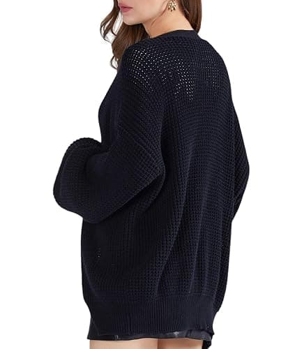 QUALFORT Cardigan Sweaters for Women 100% Cotton Button-Down Oversized Knit Outerwear Fall Tops for Women 2025 thumbnail 4