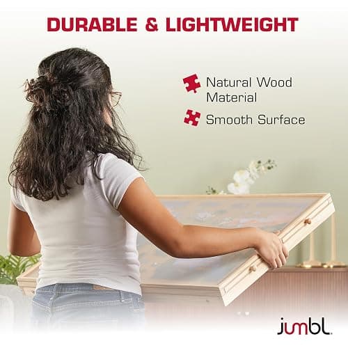 Jumbl 1000-Piece Puzzle Table with Drawers, Foldable Legs & Cover | Wooden Jigsaw Puzzle Board with Legs for Adults & Kids | Built to Last thumbnail 6
