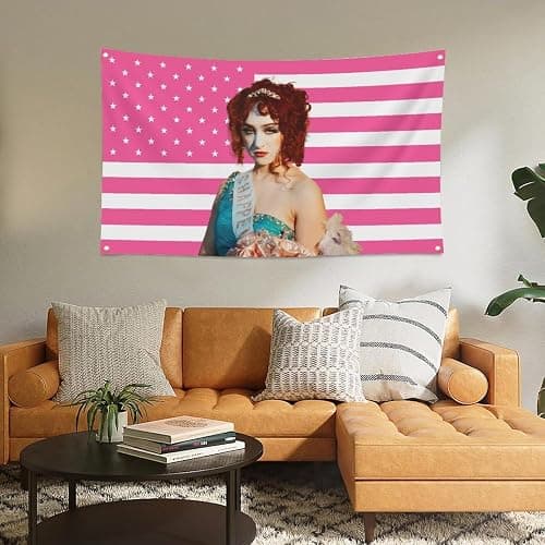 Chappell American Flag Pink Roan Flag 3X5 Ft Funny Tapestry For Decorate Clubs Concerts Bars University Dormitories Living Rooms Bedrooms,with 4 Brass Grommets for Easy Hanging thumbnail 3