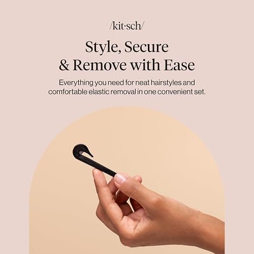 Kitsch Clear Hair Rubber Bands & Black Hair Tie Cutter Tool Set - No-Snag Clear Elastic Hair Ties | Damage-Free & Gentle Hold | Ideal For Daily Use | Women, Kids - 200pcs Set thumbnail 8