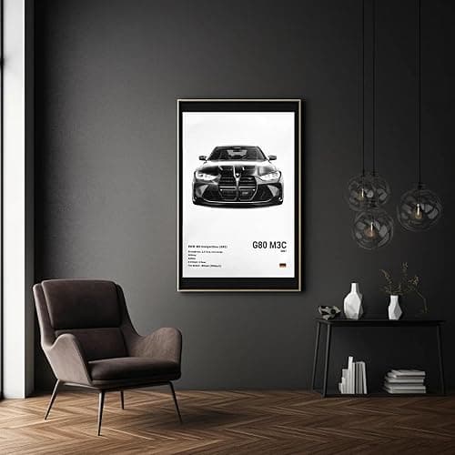 YHNDECO 6 Stück Auto Poster, 20 x 30 cm Wandposter, Sportwagen Poster, Ohne Rahmen, Wanddekoration für Schlafzimmer Büro thumbnail 4