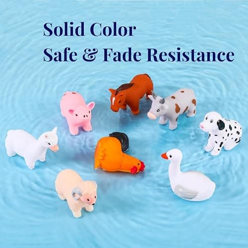 XY-WQ Bath Toys No Hole, for Infants 6-12& Toddlers 1-3, No Hole Bathtub Toys (Animal Ⅱ, 8 Pcs with Mesh Bag) thumbnail 4