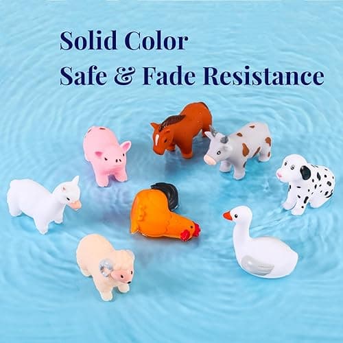 XY-WQ Bath Toys No Hole, for Infants 6-12& Toddlers 1-3, No Hole Bathtub Toys (Animal Ⅱ, 8 Pcs with Mesh Bag) - 8 - AnimalsⅡ thumbnail 4