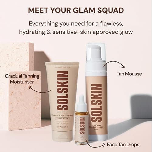 SOLSKIN Tanning Mousse with Hyaluronic Acid & Aloe for Natural Bronze Glow - Fast-drying Fake Tan, Moisturising Formula for Sensitive Skin, Streak-Free, Vegan & Cruelty-Free, 200ml (Medium Deep) thumbnail 6