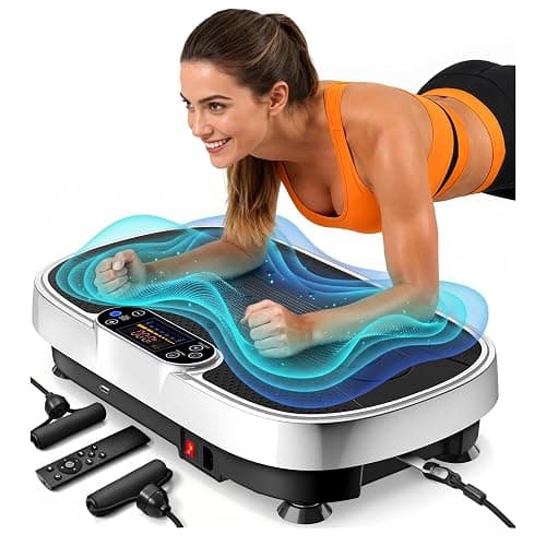 Renoj Vibration Plate Exercise Machine, 3D Whole Body Vibration Platform for Lymphatic Drainage and Muscle Recovery, 455-lb Capacity Fitness Machine with Bluetooth Speaker and LED Display for Home Gym - Image 1