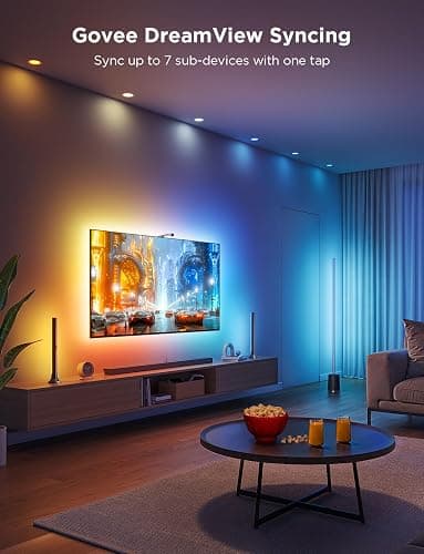 Govee TV Backlight 3 Lite Kit, 11.8ft RGBICW LED Strip with 15" Smart Light Bars, Camera Sync to Screen for 55-65" TVs, App & Voice Control, Works with Alexa, Google Home, Matter, for Movies & Gaming thumbnail 7