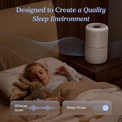 LEVOIT Air Purifier for Home Allergies Pet Hair in Bedroom, Covers Up to 1073 ft² by 56W High Torque Motor, AHAM VERIFIDE, 3-in-1 Filter with HEPA Sleep Mode, Remove Dust Smoke Odor, Core300-P, White thumbnail 7