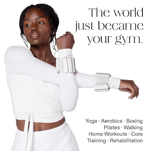 Bala Bangles Wrist & Ankle Weights for Women & Men - Adjustable Weighted Bands - Soft Silicone Arm & Leg Weights for Pilates, Yoga, Walking, Barre, Home Workout & Strength Training Exercise thumbnail 3