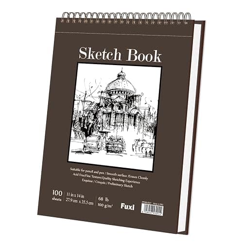 Sketch Book 11 x 14”, 100 Sheets Top Spiral Sketchbook, 68lb /100gsm Drawing Paper Pad, Sketch Pads for Drawing for Adults, Large Sketchbook. thumbnail 8