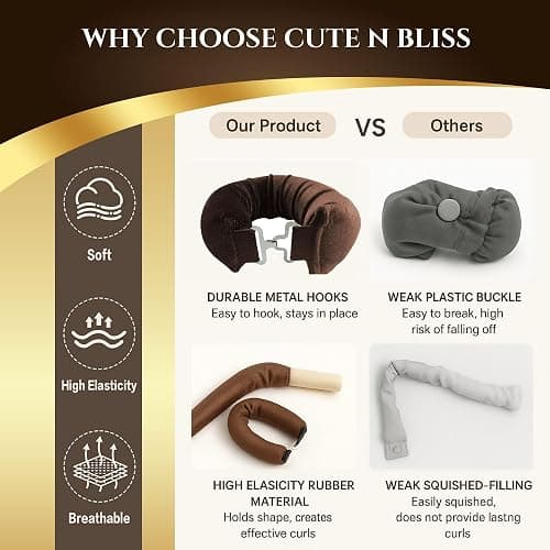 Heatless Curls Overnight, 4 PCS Heatless Hair Curler Set with Satin Scarf & Velvet Flexi Rods, Hair Accessories for Women, Hair Rollers to Sleep In for Overnight Curls, No Heat Damage Styling thumbnail 4