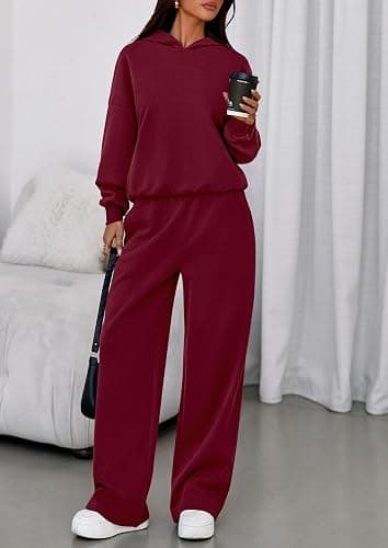 PRETTYGARDEN Womens Sweatsuits 2 Piece Set 2026 Casual Winter Long Sleeve Hoodie Loose Wide Leg Sweatpants Fall Tracksuit thumbnail 5