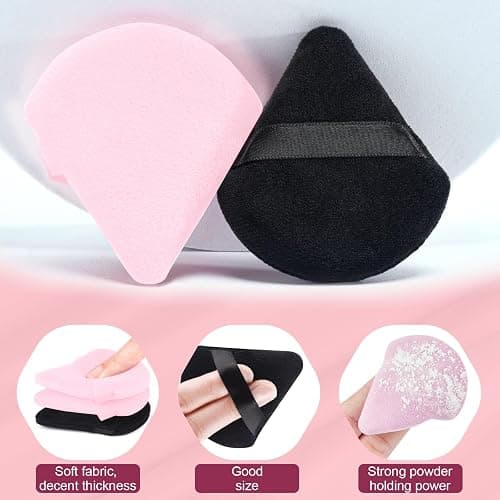 DUAIU 16 PCS Makeup Sponges Set, Beauty Blenders & Powder Puffs for Foundation, Cream, Powder, Face Makeup Sponge Kit with Blender, Triangle Puff and Mini Make up Sponges for Wet Dry Use (Pink) thumbnail 4