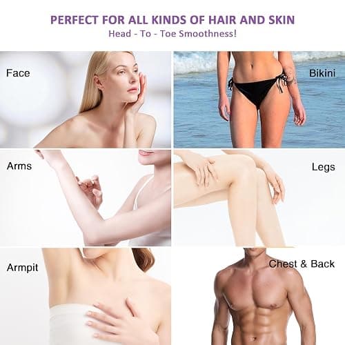 Waxing Kit -Digital Wax Warmer Machine for Hair Removal with 4 Packs of Hard Wax Beads & Silicone Pot for Full Body, Legs, Face, Eyebrows, Bikini, Brazilian at Home Waxing Kit for Women Men thumbnail 4