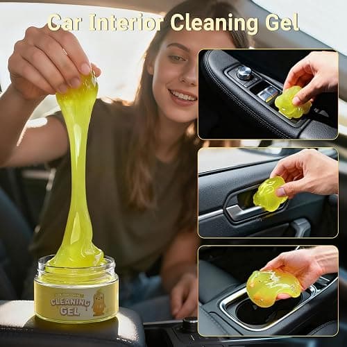 COLORCORAL 4 Pack Car Cleaning Gel Reusable Auto Slime Cars Cleaner Dust Cleansing Gels,Vehicle Interior Cleaning Care Putty,Keyboard Cleaner Goop for Car Vent, Corners, Crevice,Office Desktops Debris thumbnail 9