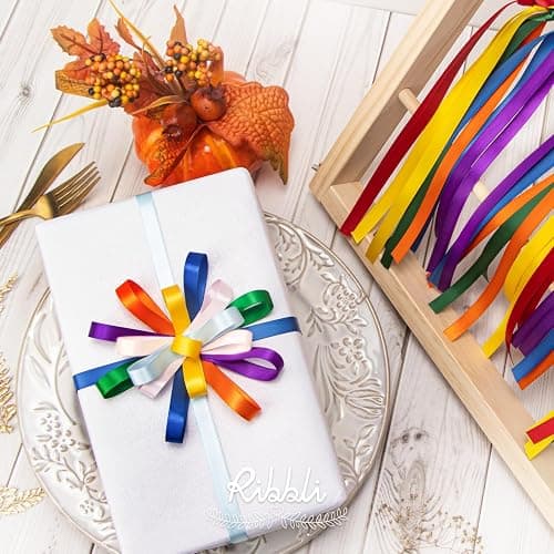 Ribbli Rainbow Satin Ribbon 3/8 Inch x 12 Rolls Total 60 Yards- Colorful Ribbon for Gift Wrapping Craft Party Decoration Baby Shower Wedding thumbnail 2