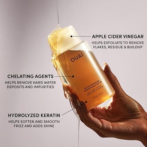 OUAI Detox Shampoo - Clarifying Shampoo for Build Up, Dirt, Oil, Product and Hard Water - Apple Cider Vinegar & Keratin for Clean, Refreshed Hair - Sulfate-Free Hair Care (10 oz) thumbnail 8