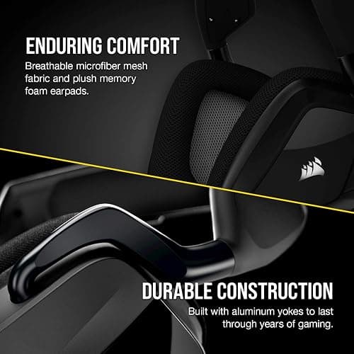 Corsair Void RGB Elite Wireless Gaming Headset – 7.1 Surround Sound – Omni-Directional Microphone – Microfiber Mesh Earpads – Up to 40ft Range – iCUE Compatible – PC, Mac, PS5, PS4 – Carbon thumbnail 4