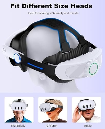 Head Strap for Quest 3S/ Quest 3/Quest 2, Elite Strap Replacement Enhanced Support Comfort, VR Headset Accessories Compatible with Oculus Meta Quest 3 Headstrap Reduce Facial Stress- MV1000 thumbnail 6
