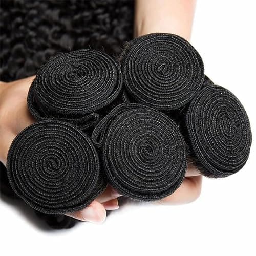 12A Deep Wave Bundles Human Hair 14 16 18 20 Inch Unprocessed Brazilian Virgin Deep Curly Quick Weave 4 Bundles Hair Extensions for Women Natural Color thumbnail 4