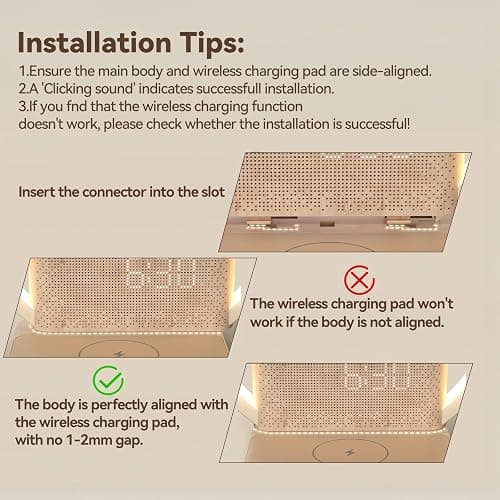 Vivilumens Sunrise Alarm Clock Wireless Charger, 10 White Noise Sound Machine Alarm Clock with 30/60/90 Mins Timer, 3 Levels Touch Night Light Dual Clocks for Heavy Sleeper Bedroom Decor Gifts for Her | Alarm Clock, Wireless Charger, Sound Machine, for Heavy Sleepers, Touch Night Light, 30/60/90 Mins Timer, 3 Levels, Dual Clocks, Ideal Gifts for Her thumbnail 4