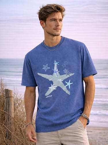 Laixton Men's Graphic Tees Shirts Unisex Vintage Cotton Tee | Oversized T-Shirt Summer Streetwear Casual Aesthetic Tops thumbnail 2