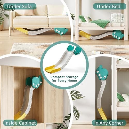 Couch Slide for Toddlers, Upgraded Indoor Toddler Slide for Couch, Bed & Stairs, Space-Saving Kids Slide with Extended Slope, Smooth Edges & Cute Fish Design, Safe for Multiple Ages & Long-Term Use thumbnail 4