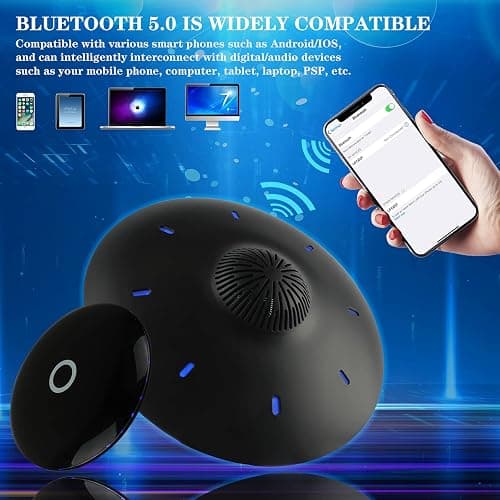 RUIXINDA Magnetic Levitating Bluetooth Speaker, Levitating UFO Speakers with LED Lights, 360 Degree Rotation,Wireless Floating Speakers for Home Office Decor Cool Tech Gadgets,Creative Gifts thumbnail 5