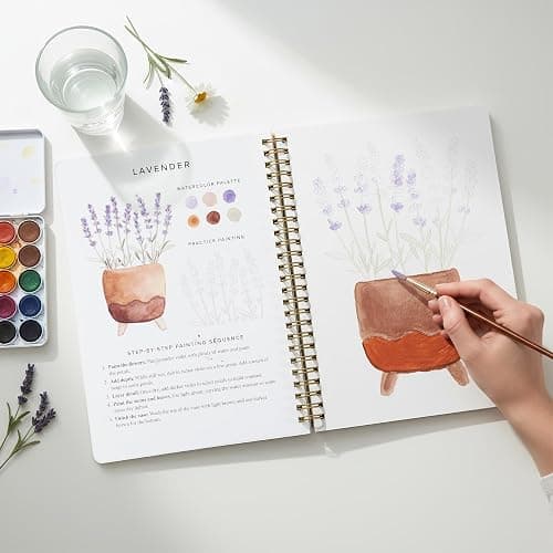 Beautiful Watercolor Workbook for Beginners - Relaxing & Easy to Paint Water Coloring Book with Floral Designs on Premium Paper - Perfect for Gifting to Spark Creativity & Joy for Adults thumbnail 8