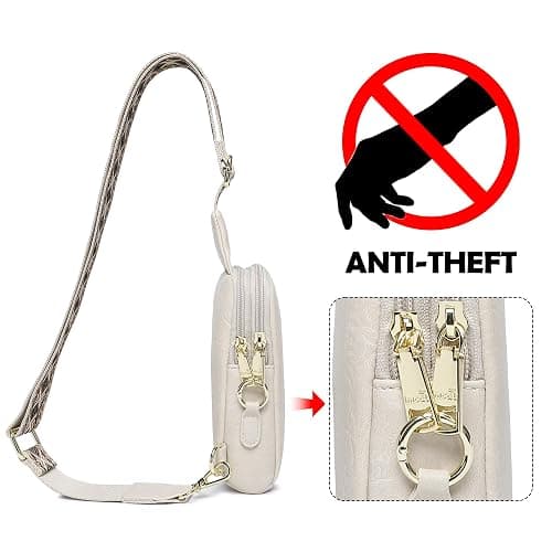 Haytijoe Small Anti Theft Crossbody Bag for Women Faux Leather Lightweight Sling Bags RFID Blocking Fanny Pack for Travel thumbnail 2