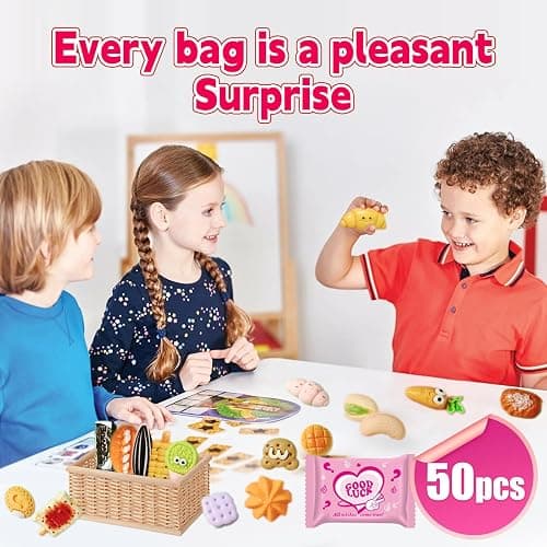 CIYOJA 50 Pack Mini Food Blind Bags for Kids - Small Dollhouse Accessories & Party Favors Set with Tiny Resin Food Toys, Perfect for Pretend Cooking Games, Miniature Kitchen Play & Collecting thumbnail 4