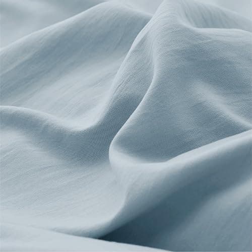 Bedsure Sky Blue Duvet Cover Queen Size - 3 Pieces Prewashed Cotton-Like Extra Soft Bedding Set, Includes 1 Duvet Cover 90x90 Inches with Zipper Closure & 2 Pillow Shams, Comforter Not Included thumbnail 9
