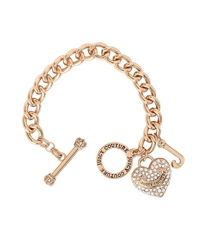 Juicy Couture Bracelet 7-7.5", Goldtone Heart Charm and Toggle Bracelets for Women, Juicy Jewelry thumbnail 5