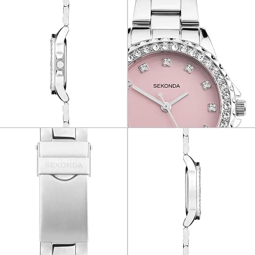 Sekonda Elizabeth 33mm Women's Watch with Stone Set Case and Stainless Steel Bracelet thumbnail 2