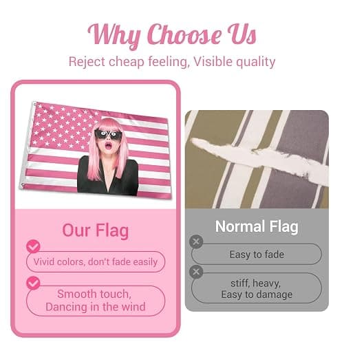 Custom Pink America Flag 3x5 Ft Personalized Flags with Photo Custom Funny Tapestry Poster for Indoor Outdoor Decor Gift for Family Friends College Students thumbnail 7