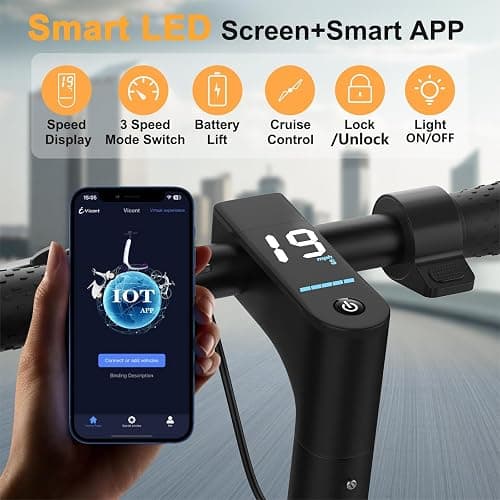 WERHY 10 Inches Electric Scooter, 500W Powerful Motor & 22 MPH Top Speed, 22-28Miles Long Range, Folding E Scooter with Dual Braking for Adults thumbnail 7