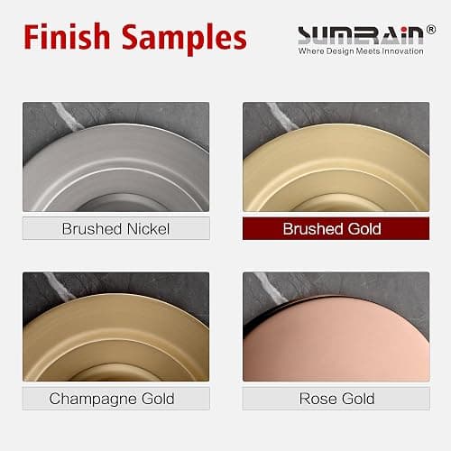sumerain Brushed Gold Shower Faucet System with high pressure 8 Inches rain shower head and brass hand shower, Rough-In Valve Body and Trim Included - 2 Function - Brushed Gold thumbnail 7