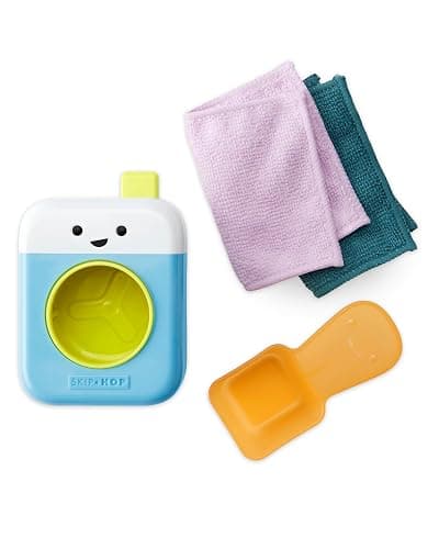 Skip Hop Baby Bath Toy Fresh & Clean Spin Cycle 4-Piece Laundry Pretend Play Set and Bathtub Sensory Development Toy Age 12m+ - Image 1