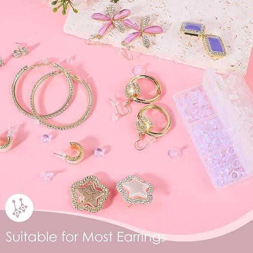 iBayam 550pcs 6 Style Silicone Earring Backs Studs Hoops Fishhooks | Soft, clear & hypoallergenic — 6 styles fit studs, posts, hoops & fishhooks, 550pcs, secure all-day hold, skin-friendly thumbnail 3