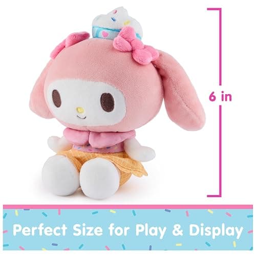 GUND Sanrio Hello Kitty and Friends My Melody Ice Cream Plush, Stuffed Animal for Ages 1 and Up, Pink/White, 6” thumbnail 3