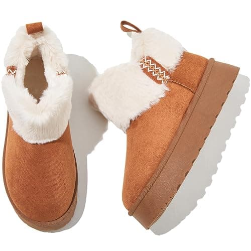 HYPOCRUTE Womens Winter Boots Fur Snow Boots Ankle Booties Fuzzy Warm Platform Short Boots for Women Slip on Boots - Image 1
