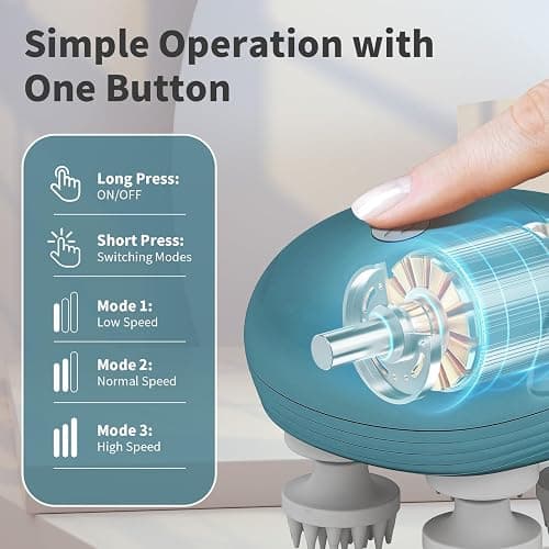 COOBST Handheld Head Massager – Electric Scalp Massager for Self-Care or Headaches thumbnail 2