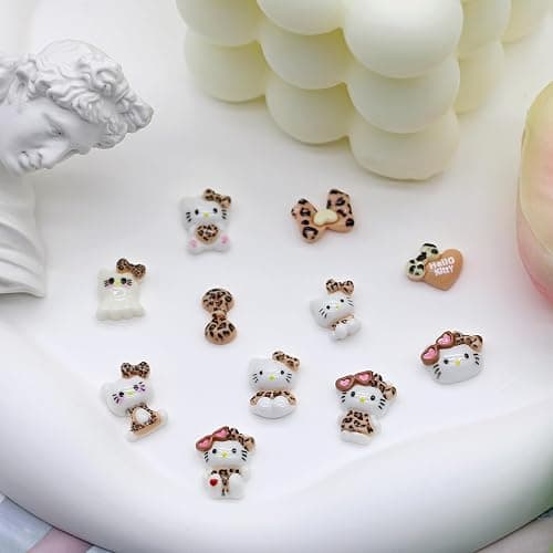VCEOW 36pcs Kawaii Nail Art Charms Resin Cat Charms Cute 3D Cartoon Y2k Nails DIY Accessories (Style A) thumbnail 2