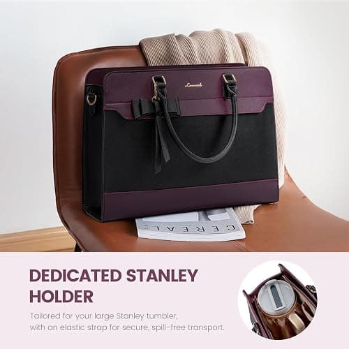 LOVEVOOK Laptop Tote Bag for Women,Leather Work Bag, Waterproof Business Teacher Bag,Large Computer Handbag Purse Briefcase,Office Gifts for Women thumbnail 3