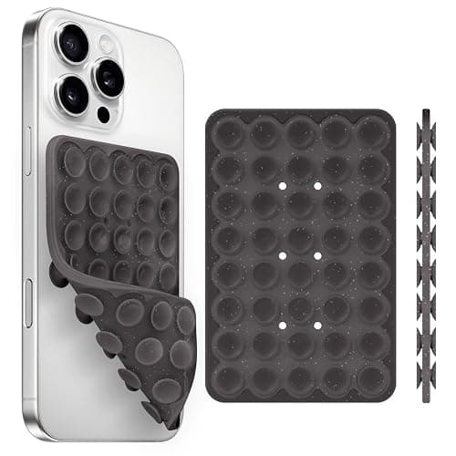 Yojaro Silicone Suction Cup Phone Case Mount Double Sided, Phone Accessories Hands-Free Strong Grip Holder for Selfies and Videos (Black Glitter) - Image 1