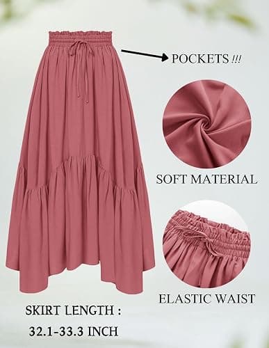Scarlet Darkness Maxi Skirts for Women High Waist Renaissance Skirt Long Skirt with Pockets thumbnail 4