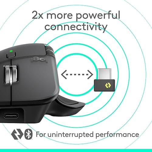 Logitech MX Master 4, Ergonomic Wireless Mouse with Advanced Performance Haptic Feedback, Ultra-Fast Scrolling, USB-C Charging, Bluetooth, Windows, MacOS - Graphite thumbnail 6