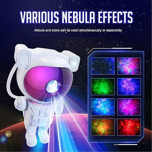 Mooyran Colorful Astronaut Galaxy Projector - Special Limited Edition Star Lights for Bedroom Astronaut Space Projector, Starry Ceiling Lamp with Timer & Remote, Adults Room Decor thumbnail 2