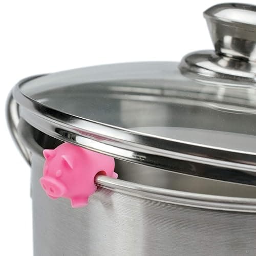 Tovolo Silicone Pot Lid Lifter Holder Farm Animals Heat Resistant Spill Proof Kitchen Gadget to Prevent Boiling Over and Release Steam Cute Decorative Pan Cover Stand Pot Clip Keeps Lid Open, Set of 3 thumbnail 4