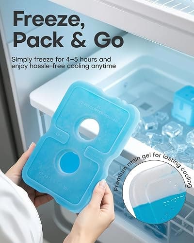 HOTOR Reusable Ice Packs for Cooler & Lunch Boxes – Slim, BPA-Free, Leakproof Gel Packs for Lunch Bag, Cooler Backpack & Travel Food Storage (4 Packs) thumbnail 2