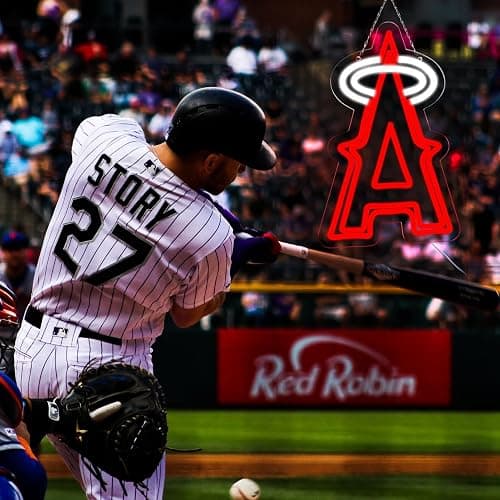 Balanar Baseball Neon Signs for Garage or Man Cave Decor, Men's Gifts With Los Angels Team Logo, Red Baseball Neon for Parties, Bars,Dorms, Office Wall Art and Game Room Decor thumbnail 5